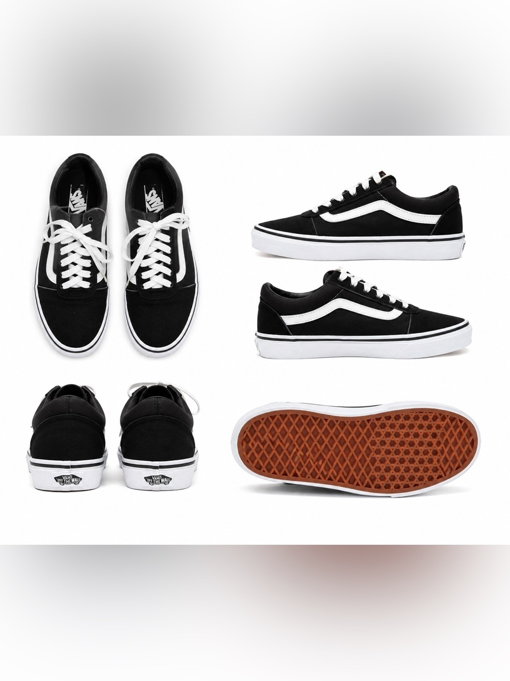 Vans Old Skool Black White Low Top Sneakers Women’s Size 8.5